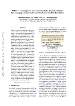MTCue: Learning Zero-Shot Control of Extra-Textual Attributes by
  Leveraging Unstructured Context in Neural Machine Translation