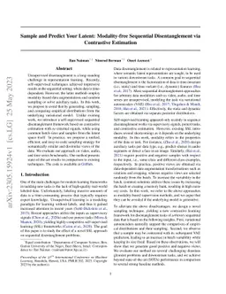 Sample and Predict Your Latent: Modality-free Sequential Disentanglement
  via Contrastive Estimation