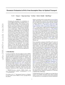Parameter Estimation in DAGs from Incomplete Data via Optimal Transport