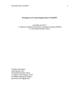 Emergence of a phonological bias in ChatGPT