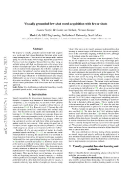 Visually grounded few-shot word acquisition with fewer shots