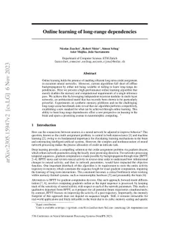 Online learning of long-range dependencies