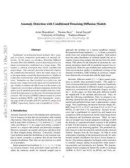 Anomaly Detection with Conditioned Denoising Diffusion Models