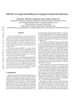 DiffCLIP: Leveraging Stable Diffusion for Language Grounded 3D
  Classification