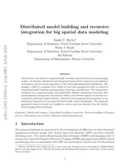 Distributed model building and recursive integration for big spatial
  data modeling