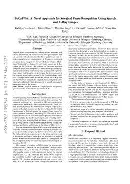 PoCaPNet: A Novel Approach for Surgical Phase Recognition Using Speech
  and X-Ray Images