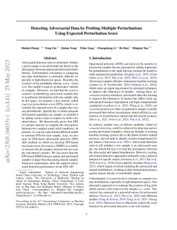 Detecting Adversarial Data by Probing Multiple Perturbations Using
  Expected Perturbation Score