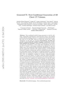 GenerateCT: Text-Conditional Generation of 3D Chest CT Volumes