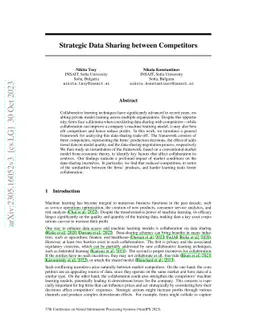 Strategic Data Sharing between Competitors