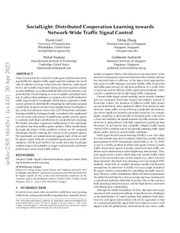 SocialLight: Distributed Cooperation Learning towards Network-Wide
  Traffic Signal Control