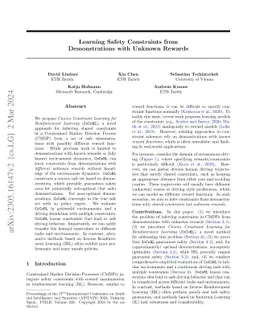 Learning Safety Constraints from Demonstrations with Unknown Rewards