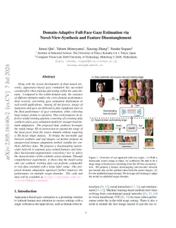Domain-Adaptive Full-Face Gaze Estimation via Novel-View-Synthesis and
  Feature Disentanglement