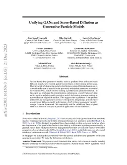 Unifying GANs and Score-Based Diffusion as Generative Particle Models