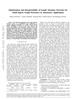 Optimization and Interpretability of Graph Attention Networks for Small
  Sparse Graph Structures in Automotive Applications