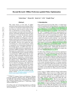 Beyond Reward: Offline Preference-guided Policy Optimization