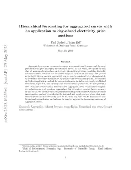 Hierarchical forecasting for aggregated curves with an application to
  day-ahead electricity price auctions