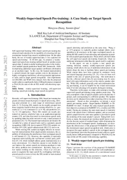Weakly-Supervised Speech Pre-training: A Case Study on Target Speech
  Recognition
