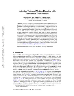 Imitating Task and Motion Planning with Visuomotor Transformers