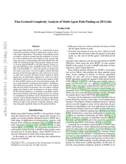 Fine-Grained Complexity Analysis of Multi-Agent Path Finding on 2D Grids