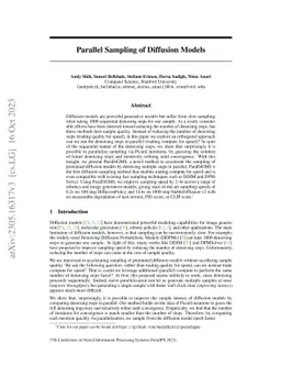 Parallel Sampling of Diffusion Models