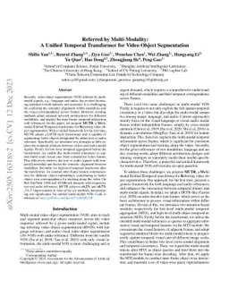 Referred by Multi-Modality: A Unified Temporal Transformer for Video
  Object Segmentation