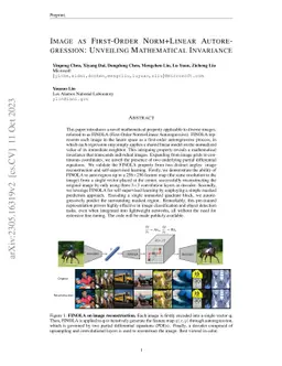 Image as First-Order Norm+Linear Autoregression: Unveiling Mathematical
  Invariance