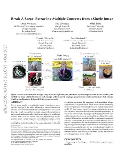 Break-A-Scene: Extracting Multiple Concepts from a Single Image