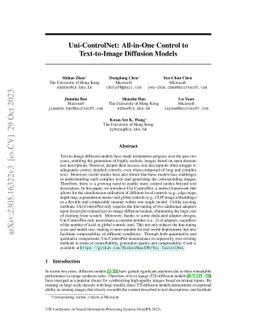 Uni-ControlNet: All-in-One Control to Text-to-Image Diffusion Models