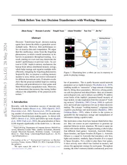 Think Before You Act: Decision Transformers with Working Memory