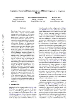 Segmented Recurrent Transformer: An Efficient Sequence-to-Sequence Model