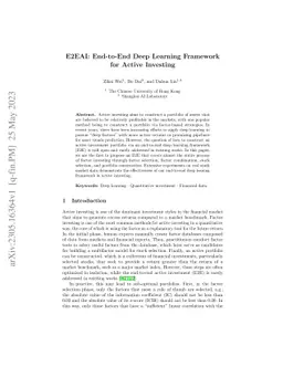 E2EAI: End-to-End Deep Learning Framework for Active Investing