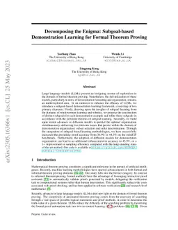 Decomposing the Enigma: Subgoal-based Demonstration Learning for Formal
  Theorem Proving