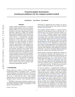 Neural incomplete factorization: learning preconditioners for the
  conjugate gradient method