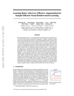 Learning Better with Less: Effective Augmentation for Sample-Efficient
  Visual Reinforcement Learning