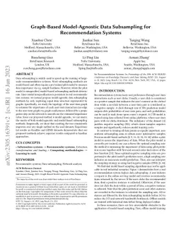 Graph-Based Model-Agnostic Data Subsampling for Recommendation Systems