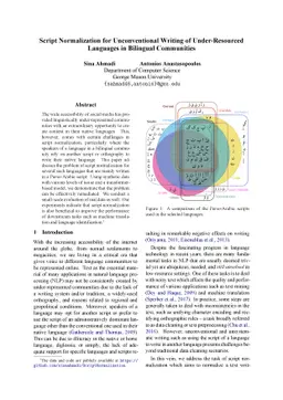 Script Normalization for Unconventional Writing of Under-Resourced
  Languages in Bilingual Communities