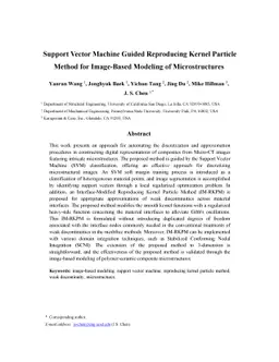 Support Vector Machine Guided Reproducing Kernel Particle Method for
  Image-Based Modeling of Microstructures