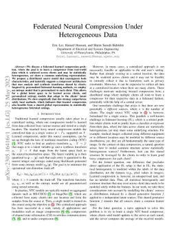 Federated Neural Compression Under Heterogeneous Data