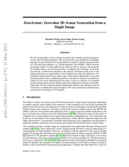 ZeroAvatar: Zero-shot 3D Avatar Generation from a Single Image