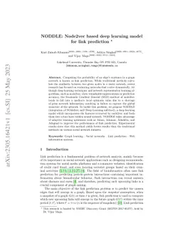NODDLE: Node2vec based deep learning model for link prediction