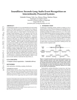 SoundSieve: Seconds-Long Audio Event Recognition on
  Intermittently-Powered Systems