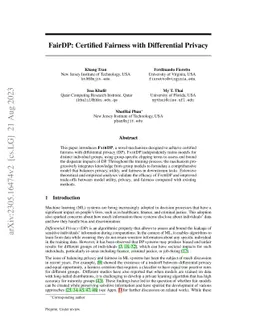 FairDP: Certified Fairness with Differential Privacy