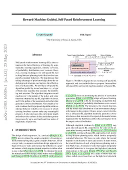 Reward-Machine-Guided, Self-Paced Reinforcement Learning