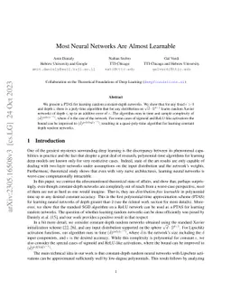 Most Neural Networks Are Almost Learnable