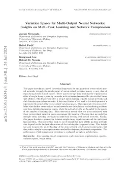 Variation Spaces for Multi-Output Neural Networks: Insights on
  Multi-Task Learning and Network Compression