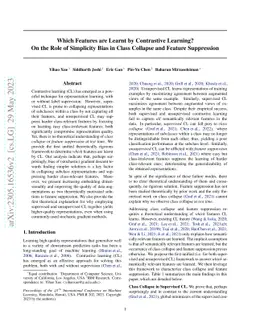 Which Features are Learnt by Contrastive Learning? On the Role of
  Simplicity Bias in Class Collapse and Feature Suppression