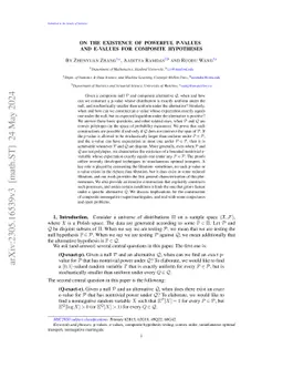 On the existence of powerful p-values and e-values for composite
  hypotheses