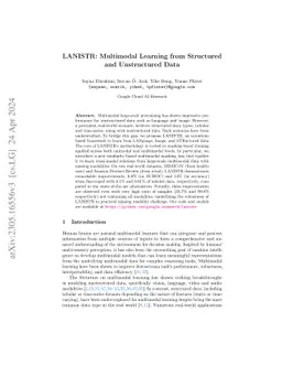 LANISTR: Multimodal Learning from Structured and Unstructured Data