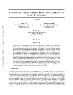Structured Latent Variable Models for Articulated Object Interaction