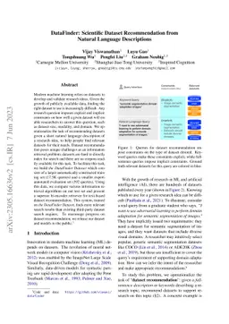 DataFinder: Scientific Dataset Recommendation from Natural Language
  Descriptions